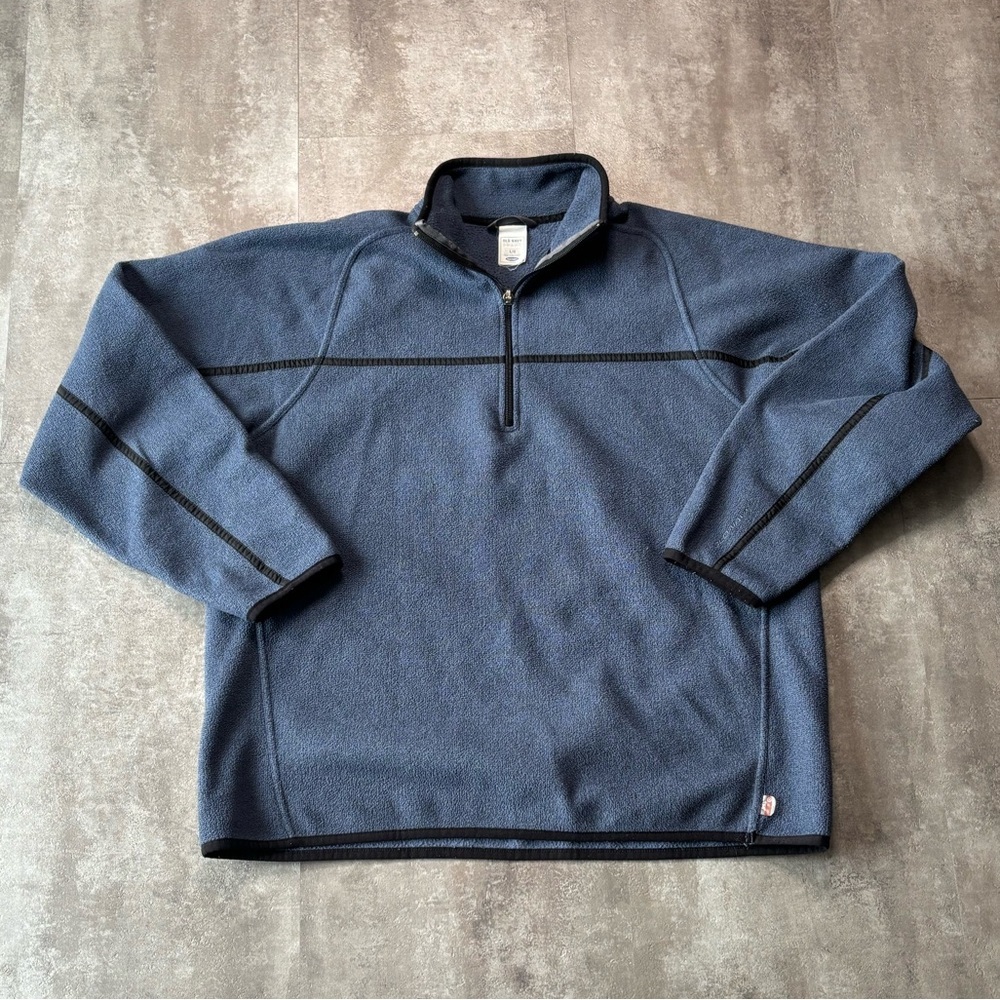 Y2K Old Navy Fleece Quarter Zip Sweater Mens Large Blue